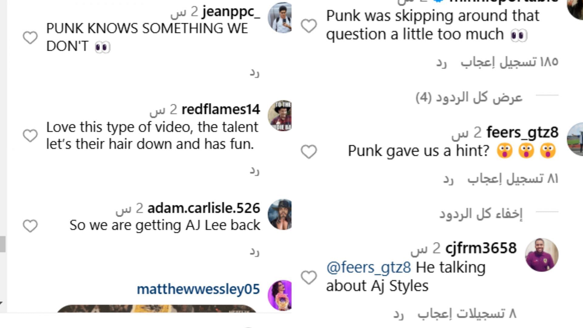 Fans' react to CM Punk's AJ Lee tease